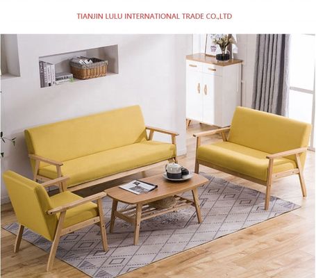 Holzsofa für Wohnzimmer Sektionsstil und OEM-Akzeptanz im Design enthalten