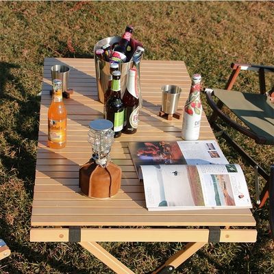 Outdoor Massivholz Eier Roll Picknick Esstisch für einfache Montage und Reinigung