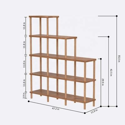 Wohnzimmer Massivholz Bücherregal Buche Holz Minimalistisch Holz Bücherregal mit Regalen Klappbar