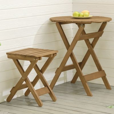 Tragbare Holz-Picknick-Weinteller aus Bambus mit Klappbeinen Leicht Luxus-Nordic Balkon Tisch für Unterhaltung im Freien