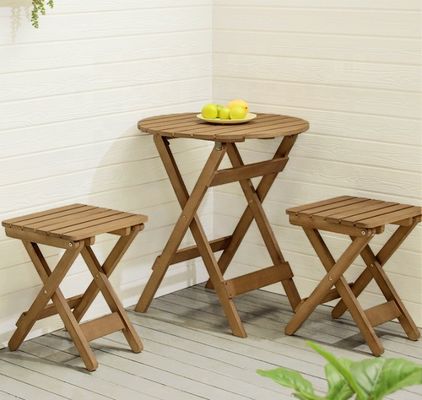 Tragbare Holz-Picknick-Weinteller aus Bambus mit Klappbeinen Leicht Luxus-Nordic Balkon Tisch für Unterhaltung im Freien