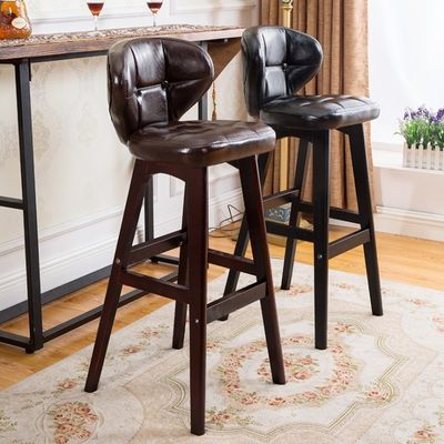 Postverpackung Y Moderne Antike Polsterholz Barstuhl Hocker Leder Hochstuhl für Bartisch zu erschwinglichen Preisen