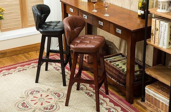 Postverpackung Y Moderne Antike Polsterholz Barstuhl Hocker Leder Hochstuhl für Bartisch zu erschwinglichen Preisen