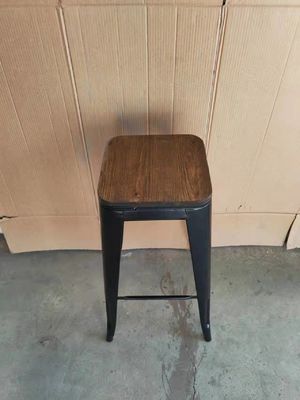 Antike Metall Bar Stuhl Hocker Holztopf Hohe Stuhl für Bar Tisch in Küche und Esszimmer