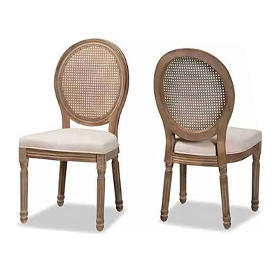 Dinner Bankett Veranstaltung Französisch Stil Rattan Rücken Massivholz Louis Stuhl Stapelstühle Antike Holzstuhl Modern 100