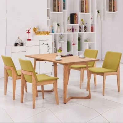 Maßgeschneiderte exquisite Verarbeitung Massivholz Bein Esszimmer Set Möbel mit Esstisch und Stühle Design