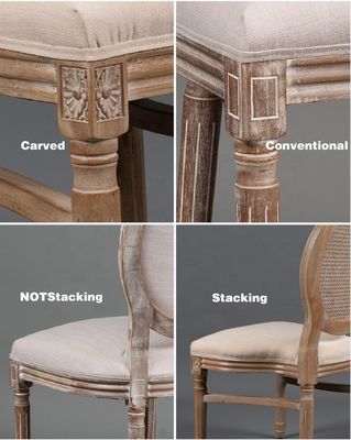 Dinner Bankett Veranstaltung Französisch Stil Rattan Rücken Massivholz Louis Stuhl Stapelstühle Antike Holzstuhl Modern 100