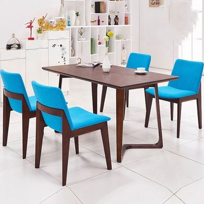 Maßgeschneiderte exquisite Verarbeitung Massivholz Bein Esszimmer Set Möbel mit Esstisch und Stühle Design