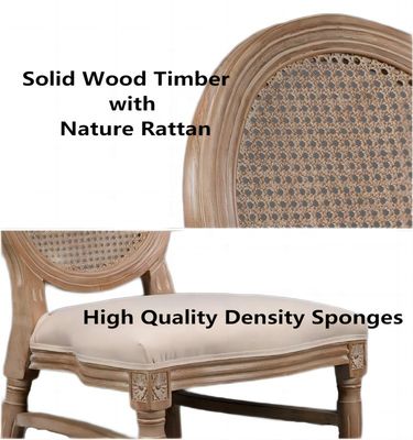 Dinner Bankett Veranstaltung Französisch Stil Rattan Rücken Massivholz Louis Stuhl Stapelstühle Antike Holzstuhl Modern 100