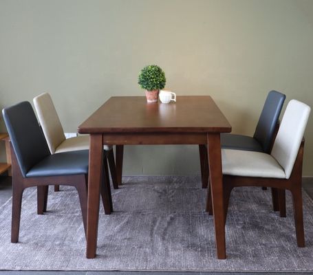 Maßgeschneiderte exquisite Verarbeitung Massivholz Bein Esszimmer Set Möbel mit Esstisch und Stühle Design