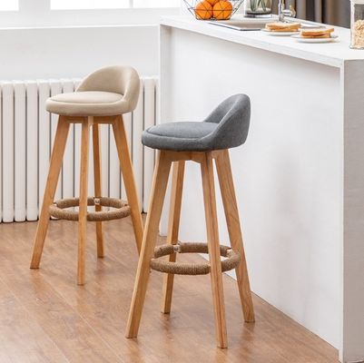 Gewerbliche Möbel Moderne hohe Barhocker mit Massivholzrahmen und Stoffsitz