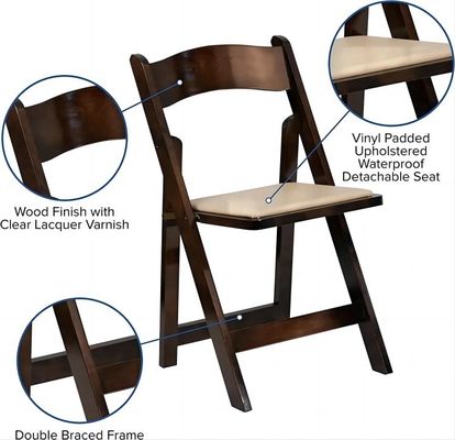 Hotelveranstaltung Verwendung Holzklappstühle für Hochzeiten beliebte Farben Weiß Hotel Bankettessen