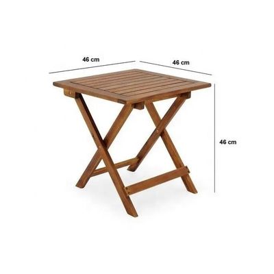 Picknick Massivholzrahmen Klappgartentisch für Outdoor-Kaffee-Tee-Getränke und Seitenpatio