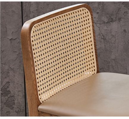 PU/Fabric Sponge Seat Nordic Polstered Bar Stool Holz Stuhl Rattan Stuhl für moderne Bar