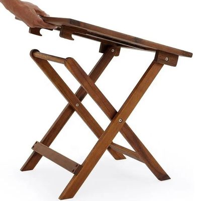 Picknick Massivholzrahmen Klappgartentisch für Outdoor-Kaffee-Tee-Getränke und Seitenpatio