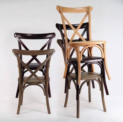 Rattan Cross Back Stuhl für das Esszimmer Hochzeit Moderne Holzstuhl in Braun/Natur/Weiß/Rotwein 25 Tage Lieferung