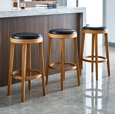 Spezifische Barstühle Neues Design Holz Moderne Polster runde Hochstühle für klassisches Design