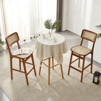 Massivholz Nordic High Chair mit natürlicher Seillehne und Gewichtsgrenze von 250 kg für ein komfortables Sitzverhalten