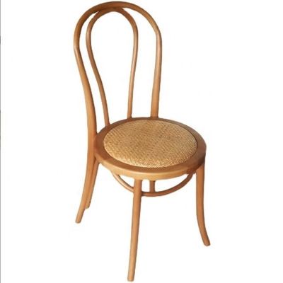 Massivholz Retro gebogene Rückenlehne Rattan Sitz Esszimmer in schwarz/weiß/Walnuss/helle Walnussfarbe für Heimmöbel