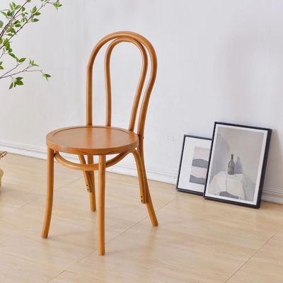 Massivholz Retro gebogene Rückenlehne Rattan Sitz Esszimmer in schwarz/weiß/Walnuss/helle Walnussfarbe für Heimmöbel