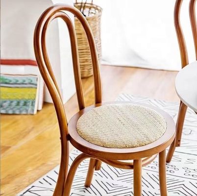 Massivholz Retro gebogene Rückenlehne Rattan Sitz Esszimmer in schwarz/weiß/Walnuss/helle Walnussfarbe für Heimmöbel
