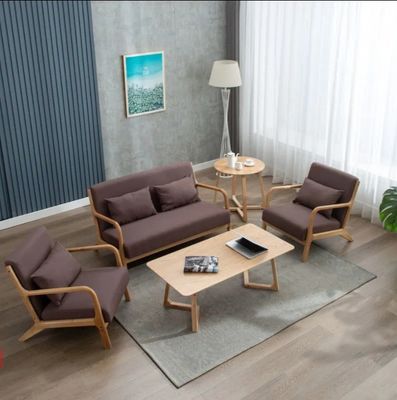 Wohnzimmer Sofa Set Möbel Zerlegt Armlehne Holz Stuhl mit modernem Design und tiefbraun/cremig weiß/blau/grau Farbe
