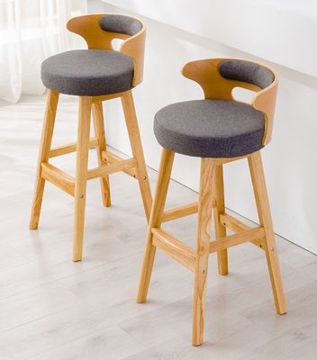 Nordic Modern Simple Wood Bar Hochstuhl Naturmassivholz Hocker in Freizeiteinrichtungen und Hochstuhl