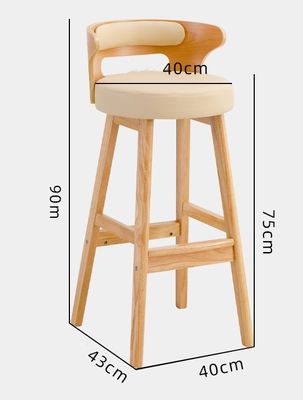 Nordic Modern Simple Wood Bar Hochstuhl Naturmassivholz Hocker in Freizeiteinrichtungen und Hochstuhl