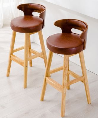 Nordic Modern Simple Wood Bar Hochstuhl Naturmassivholz Hocker in Freizeiteinrichtungen und Hochstuhl