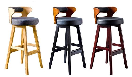 Nordic Modern Simple Wood Bar Hochstuhl Naturmassivholz Hocker in Freizeiteinrichtungen und Hochstuhl
