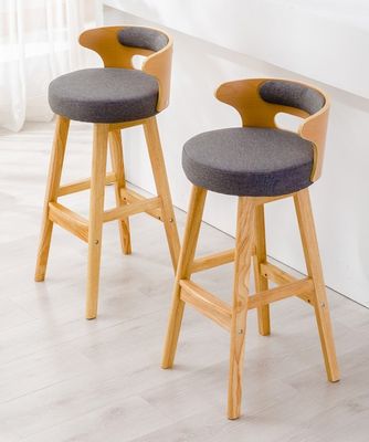 Nordic Modern Simple Wood Bar Hochstuhl Naturmassivholz Hocker in Freizeiteinrichtungen und Hochstuhl