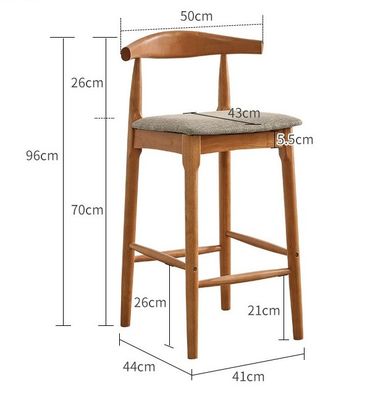 Hochstuhl aus Massivholz für Pub-Coffee Shop W41*D44*96CM Gewerbliche Möbel