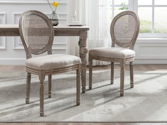 Hotelmöbel Klassischer Stil Rattan Rücken Bankett Moderne nordische Stuhl 50 Stück Polstered Massivholz Hochzeitsstuhl für Veranstaltungen