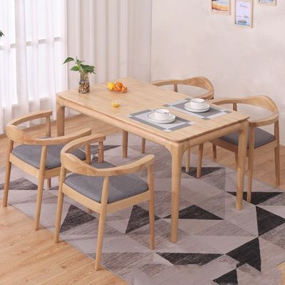 LL-A02 Nordischer moderner Stil Massivholz Esstisch Innenraum