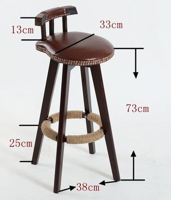 Barmöbel Vintage Hochstuhl Massivholz Barhocker mit Lackrücken