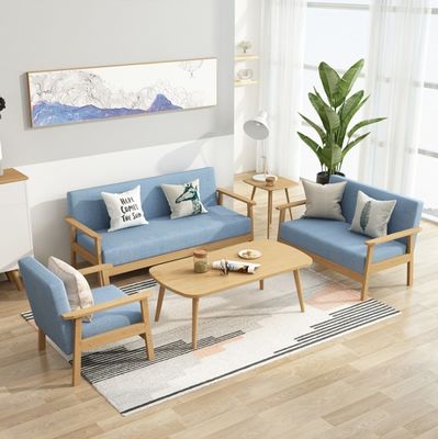 Moderne gepolsterte Holzsofa Möbel für das Wohnzimmer in 64/113/157cm*59cm*71/101/146cm