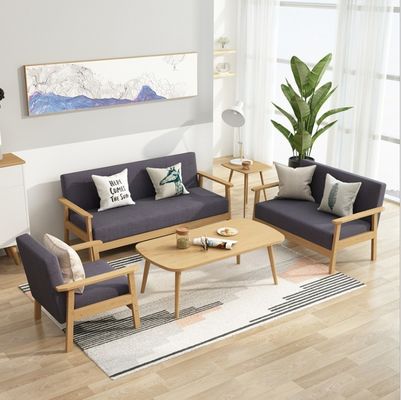 Moderne gepolsterte Holzsofa Möbel für das Wohnzimmer in 64/113/157cm*59cm*71/101/146cm