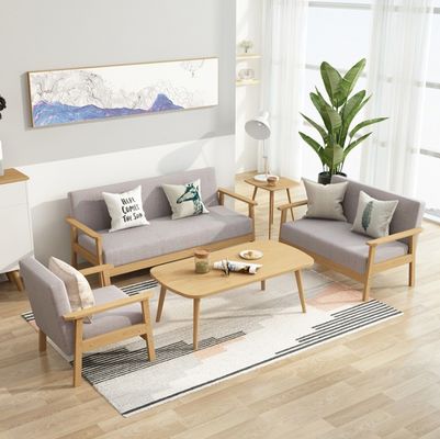 Moderne gepolsterte Holzsofa Möbel für das Wohnzimmer in 64/113/157cm*59cm*71/101/146cm