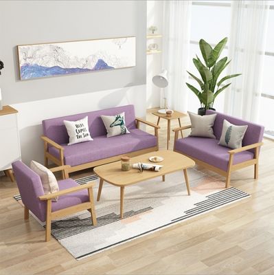 Moderne gepolsterte Holzsofa Möbel für das Wohnzimmer in 64/113/157cm*59cm*71/101/146cm