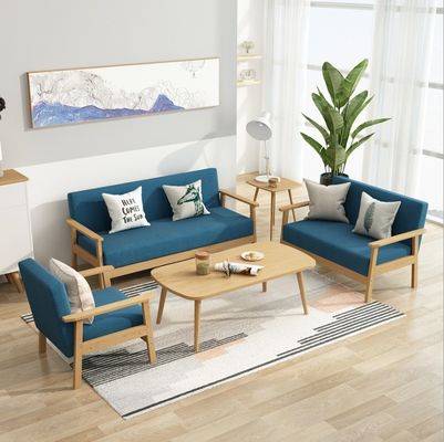 Moderne gepolsterte Holzsofa Möbel für das Wohnzimmer in 64/113/157cm*59cm*71/101/146cm