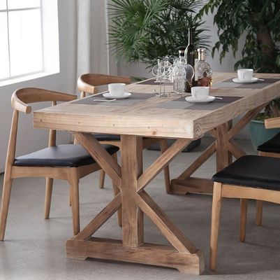 Maßgeschneiderter Luxus-Französisch Massiv Kiefernholz Restaurant Esszimmer Tisch Set
