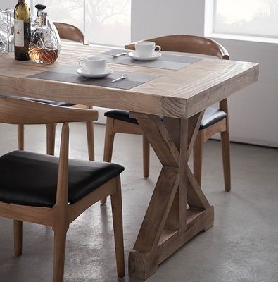 Maßgeschneiderter Luxus-Französisch Massiv Kiefernholz Restaurant Esszimmer Tisch Set