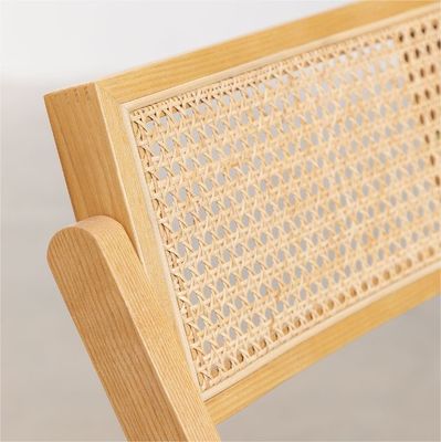 Restaurant Hotel Nordic Moderne natürliche Rattan klappbare Massivholz-Esstuhl für Esszimmermöbel