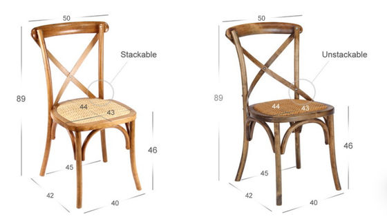 Massivholz-Kreuzrückenstühle mit Nitrolacquer-Finixierung und modernem gestapelten Design W50*D44*H89CM