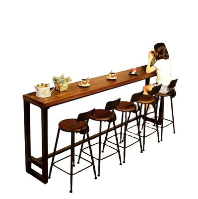 Home Bar Rustikale Metallrahmen Esstische Hohe Rechteckige Holz Küche Bar Tisch Hocker