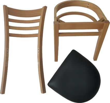 Moderner Stil Stoff Schaumsponge Cover Holz Stuhl für Holz Hotel Esszimmer