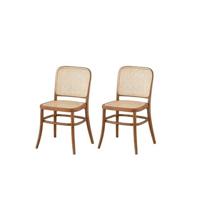 Holz-Rattan-Rückenlehne Freizeit-Rattan-Esstuhl für den Außengarten Restaurant-Café Möbel