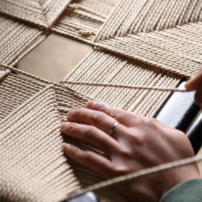 Handgefertigt Massivstrand Holz Seil Gewebtes Kissen Esszimmer Y Stuhl KEINE Falte OEM Service Akzeptiert Massivholz