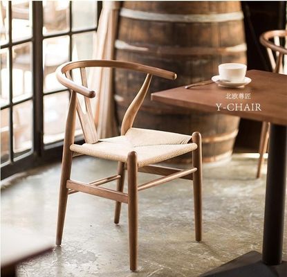 Handgefertigt Massivstrand Holz Seil Gewebtes Kissen Esszimmer Y Stuhl KEINE Falte OEM Service Akzeptiert Massivholz