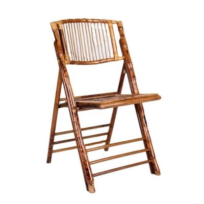 Rattan / Wicker Rückenlehne Material kundenspezifische Farbe Rustikales Bambus Klappstuhl im Freien Esszimmer für Veranstaltungsmöbel
